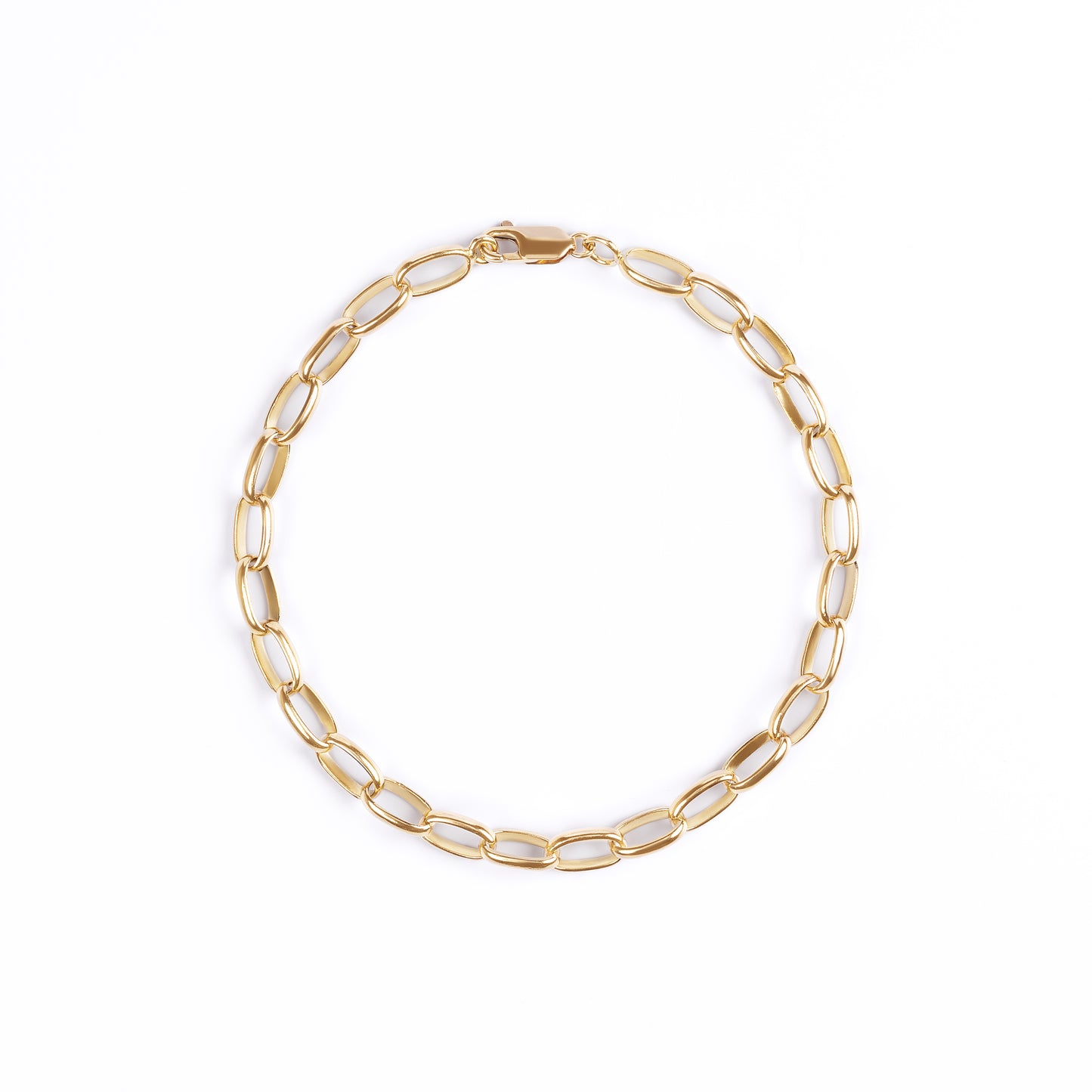 Pulseira Elo Oval em Ouro Amarelo 18k