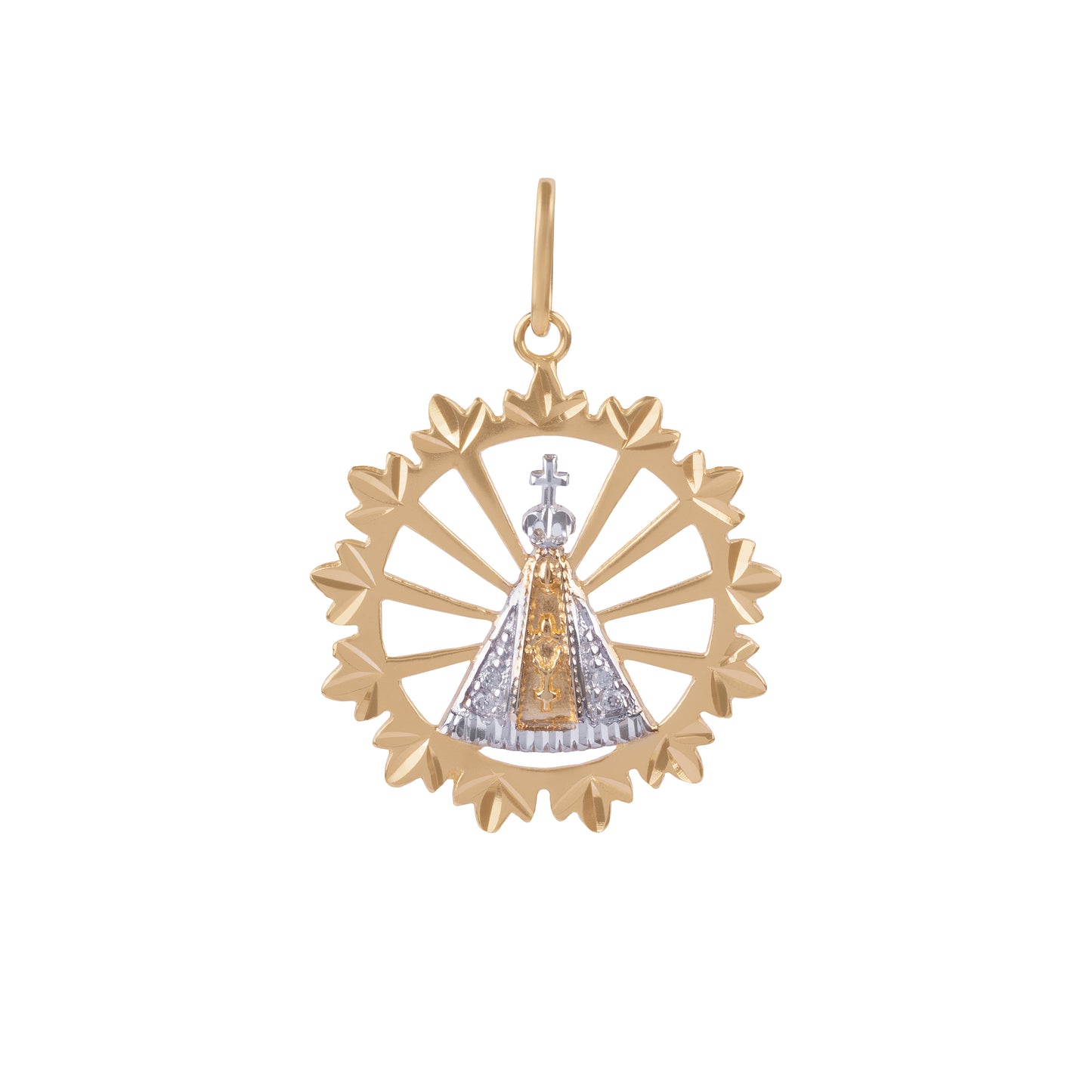 Pingente Nossa Senhora Aparecida em Ouro Amarelo 18k