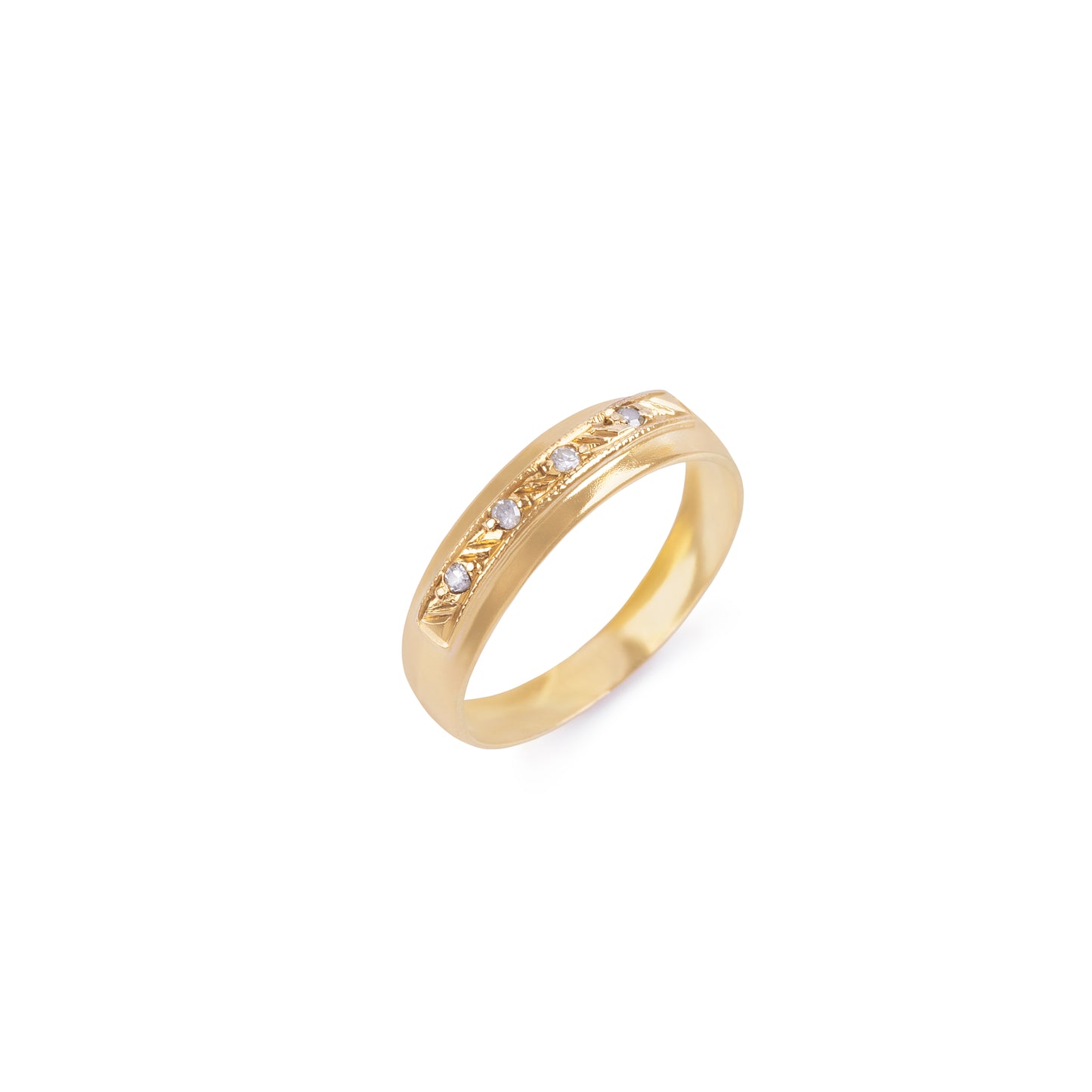 Anel Diamantes em Ouro Amarelo 18k