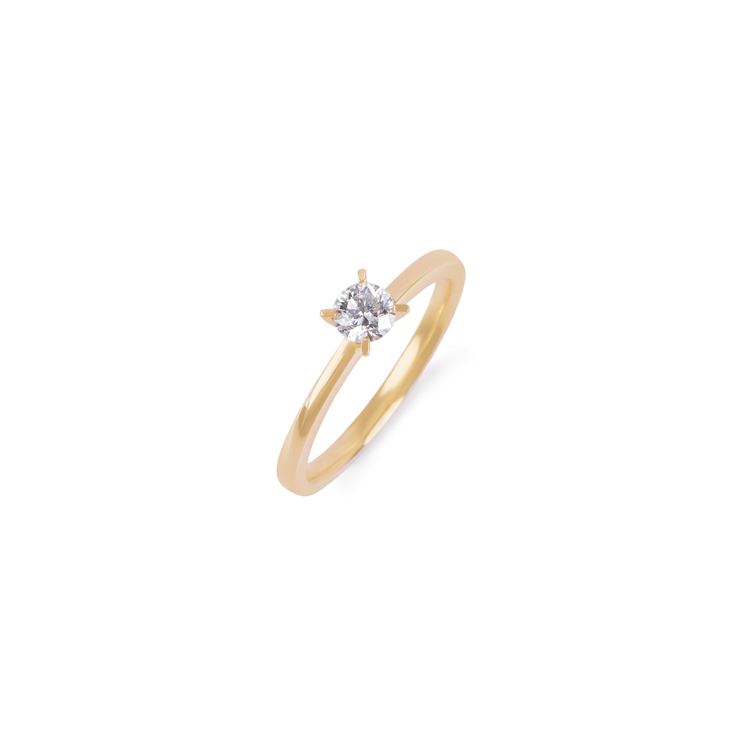 Solitário Diamante em Ouro Amarelo 18k