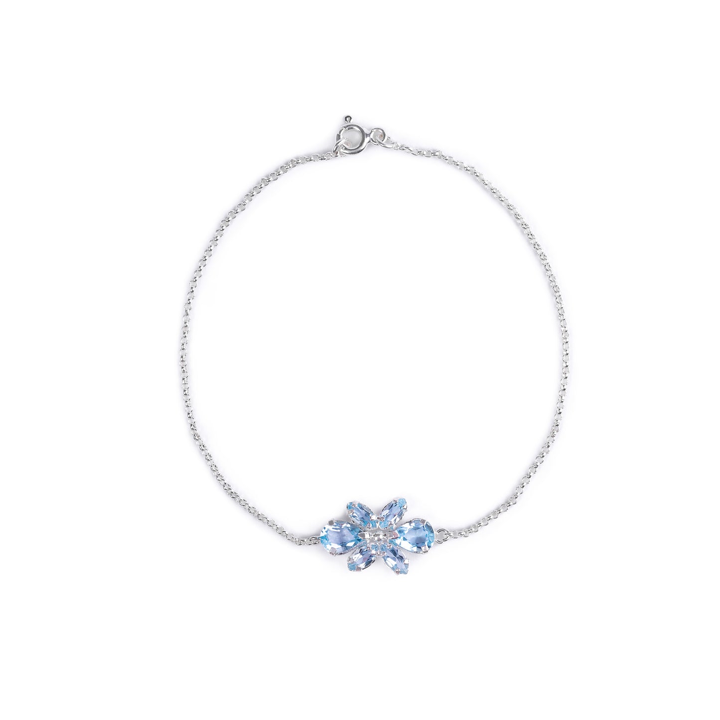 Pulseira Água-Marinha em Prata 925