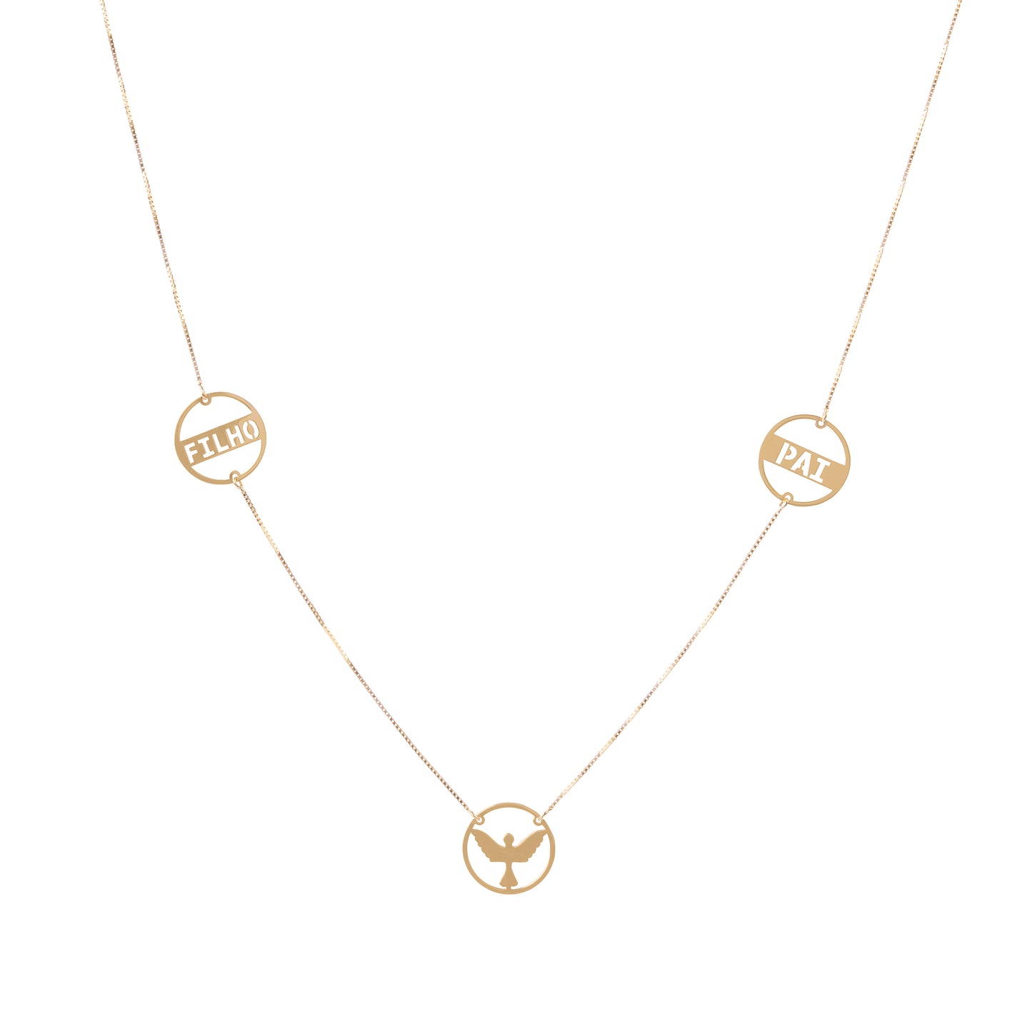 Colar Divino Espírito Santo em Ouro Amarelo 18k