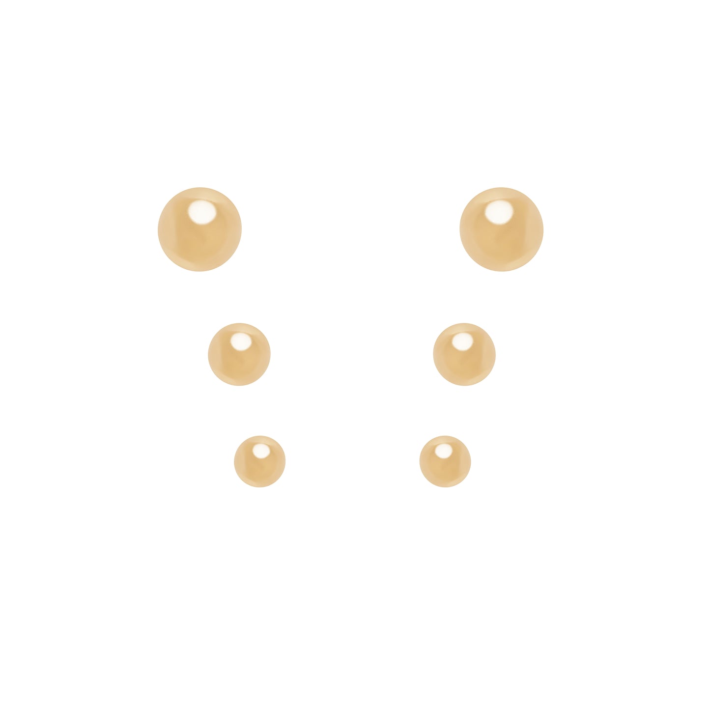Brinco Baby Bolinha em Ouro Amarelo 18k