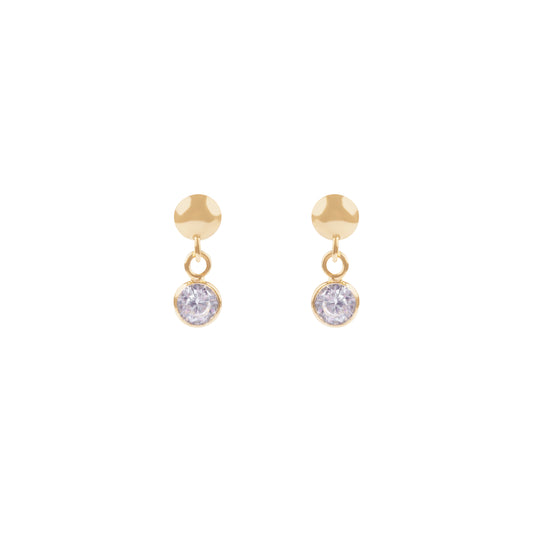 Brinco Baby com Pingente em Ouro Amarelo 18k