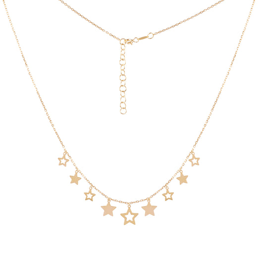 Colar Estrelas em Ouro Amarelo 18k