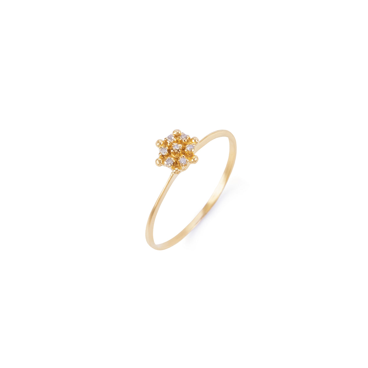 Anel Chuveiro em Ouro Amarelo 18k com Diamantes