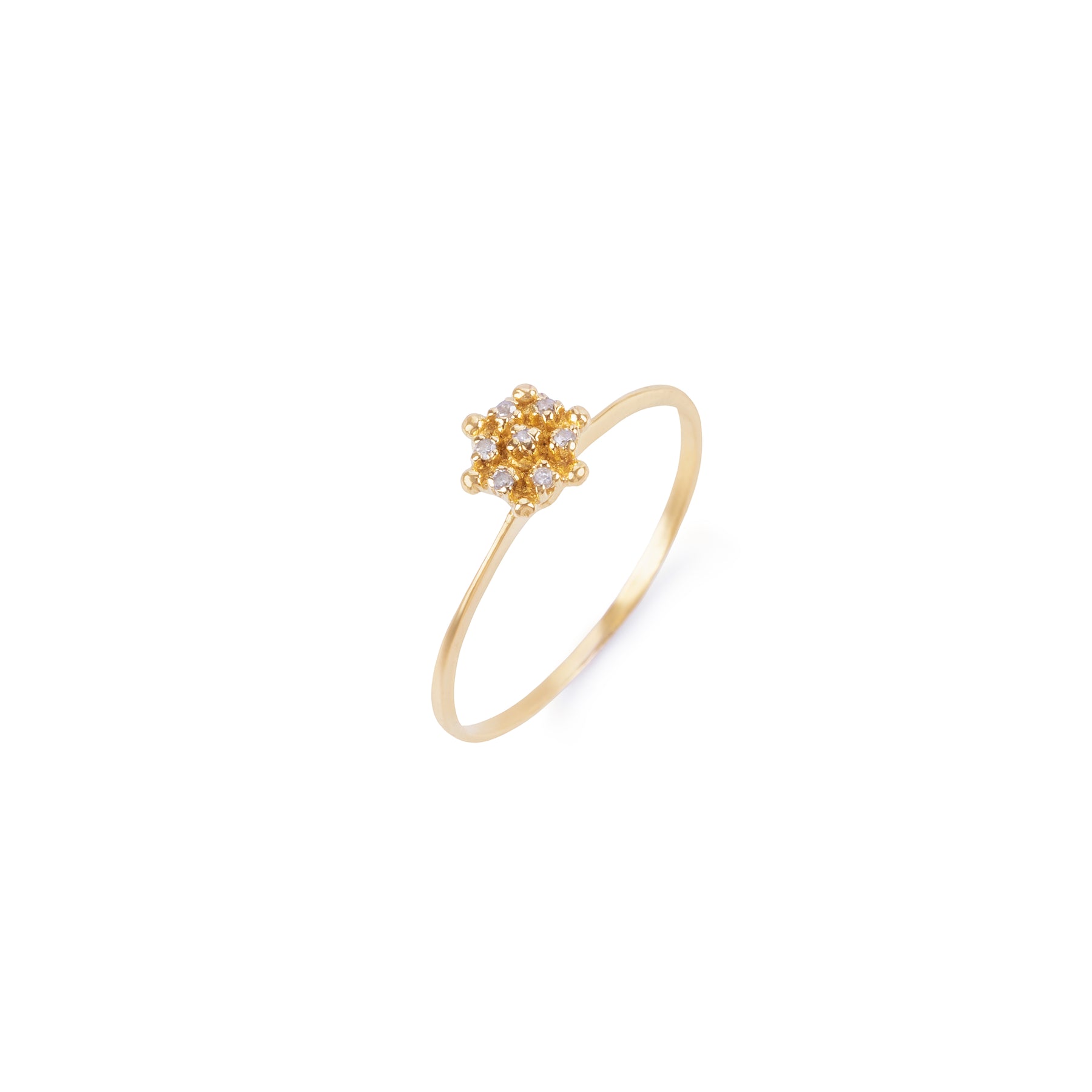 Anel Chuveiro em Ouro Amarelo 18k com Diamantes