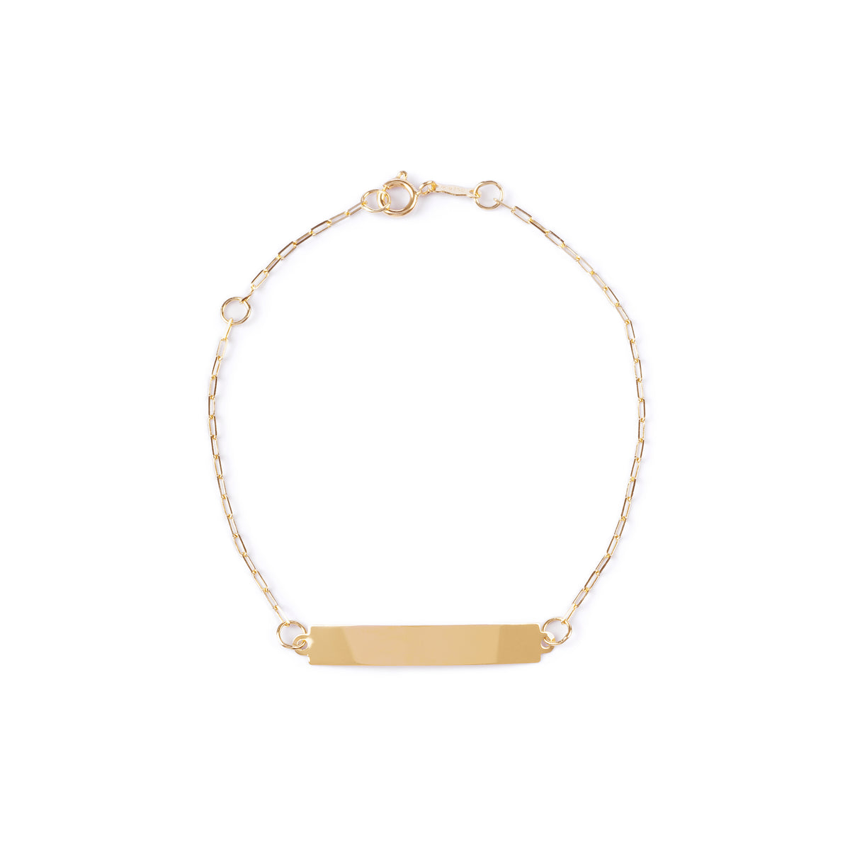 Pulseira Baby Plaquinha em Ouro Amarelo 18k