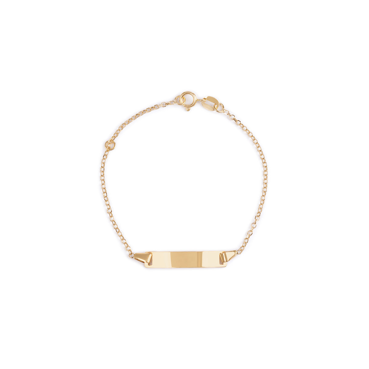 Pulseira Baby Plaquinha em Ouro Amarelo 18k