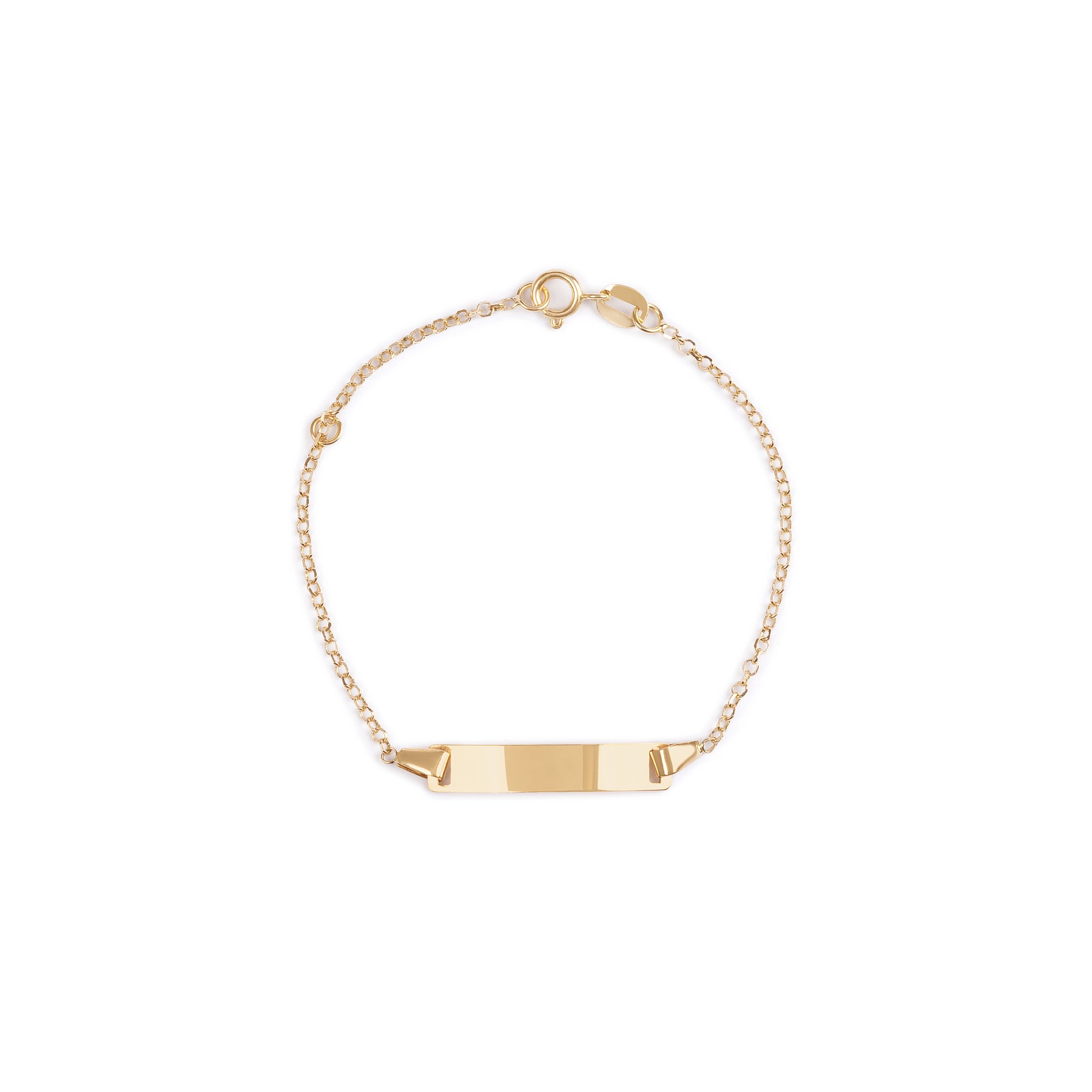 Pulseira Baby Plaquinha em Ouro Amarelo 18k